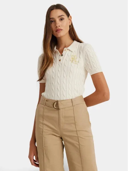 LAUREN RALPH LAUREN Tricou polo Écru