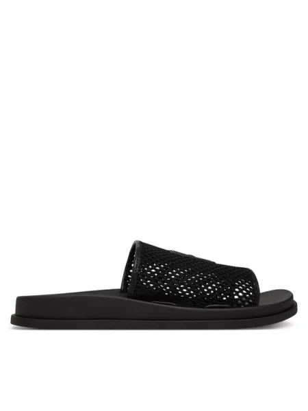 Papuci tip mules Calvin Klein plasă negru