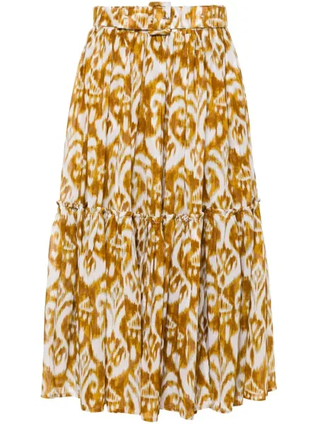 Fustă Samantha Sung cu imagine cu imprimeu abstract galben