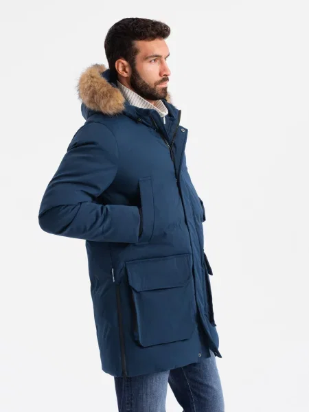 Dlhý parka Ombre Clothing rozšírená modrá