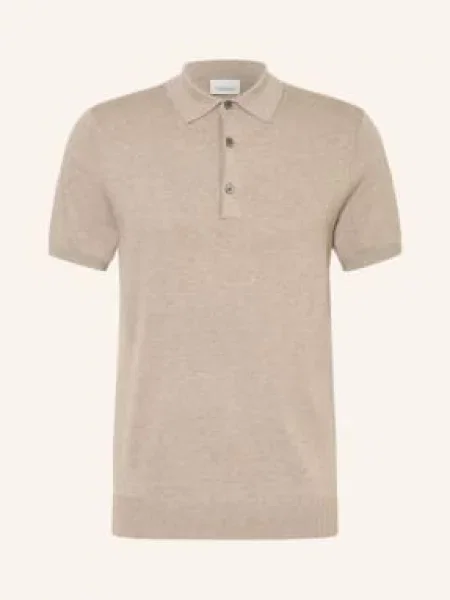 Profuomo Pletené Polo Tričko béžová