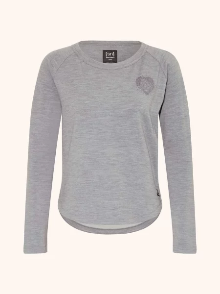 Super.Natural Koszulka Funkcyjna Little Heartwood Z Wełną Merino grau szara