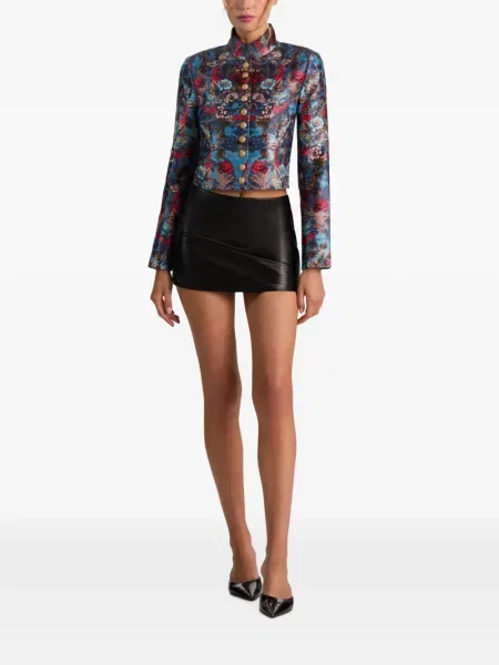 Gėlėtas žakardinis striukė Alice + Olivia mėlyna