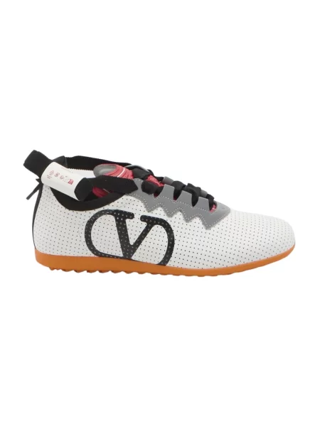 Lniane sneakersy Valentino Garavani z logo białe