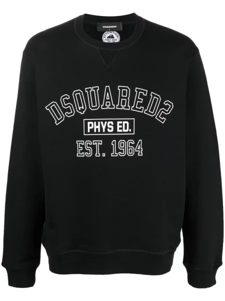 Hanorac crewneck Dsquared2 cu imagine negru