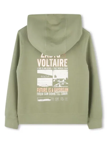 Dětska mikina s kapucí Zadig & Voltaire zelená