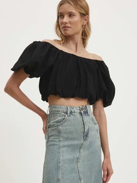 Блуза Answear Lab с изчистен дизайн черно