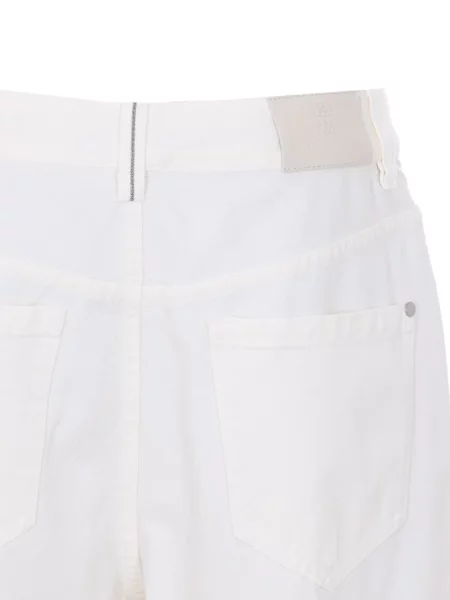 Pantaloni Brunello Cucinelli cu 5 buzunare alb