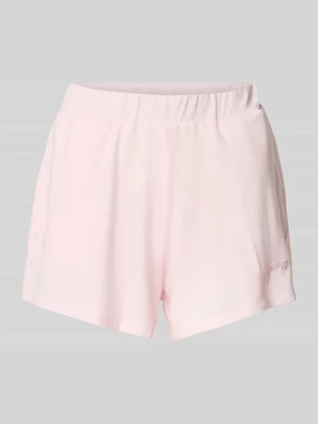 Szorty z dzianiny dresowej z elastycznym pasem model ‘LUCIA’ Guess różowe