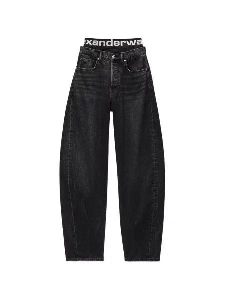 Blugi conici Alexander Wang conici cu autograf gri