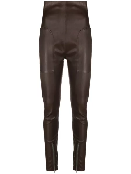 Pantaloni Rick Owens din piele skinny fit