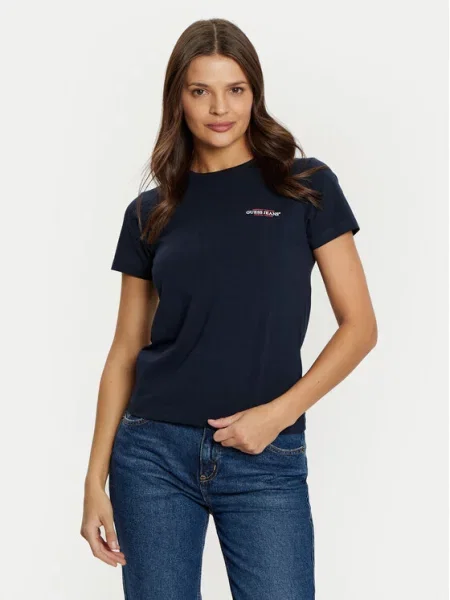 Guess Jeans Marškinėliai Tamsiai mėlyna