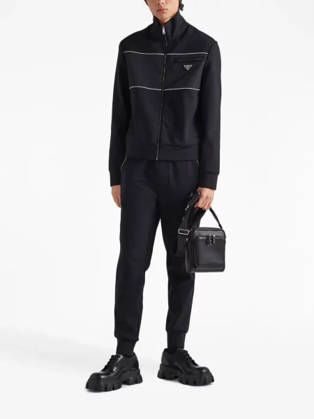 Pantaloni sport Prada cu autograf negru