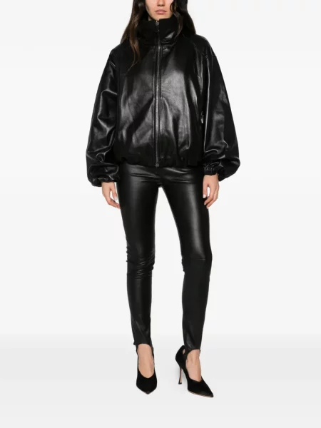 Pantaloni Cassell din piele negru