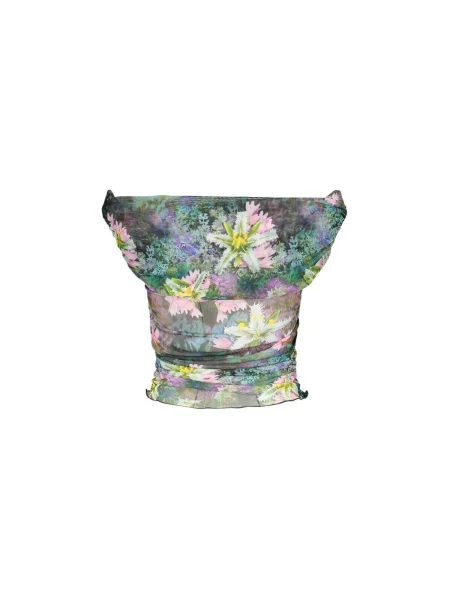 Top Desigual cu model floral verde