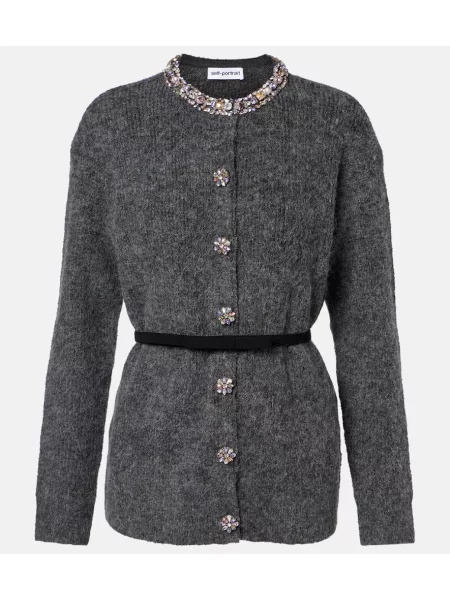 Cardigan Self-portrait gri