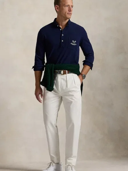 Однотонный лонгслив Polo Ralph Lauren синий