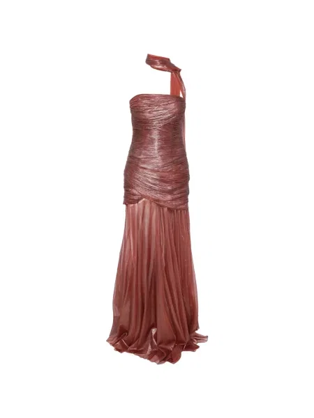 Rochie maxi Maria Lucia Hohan cu volane maro