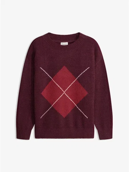 Sweter z mieszanki bawełny czerwony