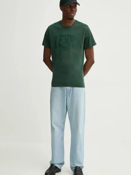 Levi's tričko pánske GRAPHIC CREWNECK zelená