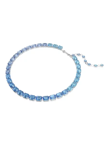 Lniany naszyjnik Swarovski gradientowy do tenisa niebieski