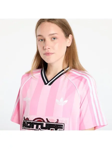 Тениска Adidas Originals от джърси мъниста розово