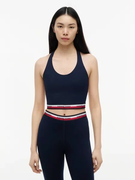 Tommy Jeans Top námornícka modrá / jasne červená biela