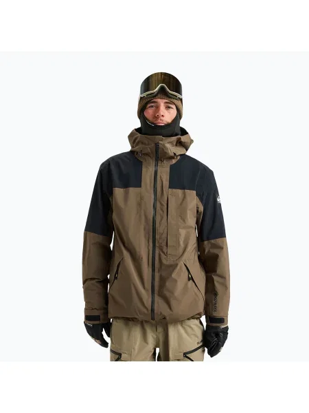 Kurtka snowboardowa Quiksilver Forever Stretch GTX canteen brązowa
