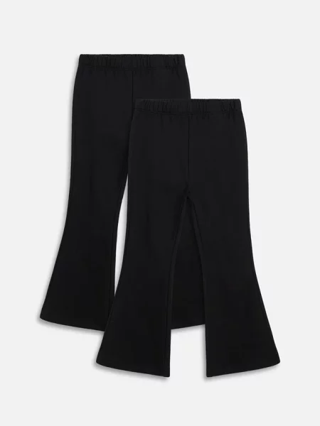 Legginsy temiczne o kroju bootcut 2 pary czarne