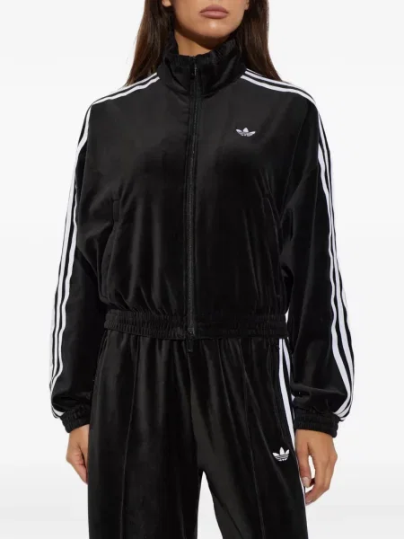 Велур суитчър Adidas с автограф с връзки жълто