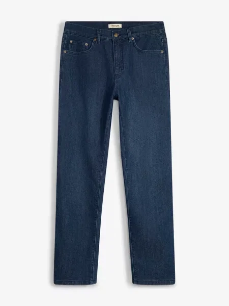 Jeansy termiczne classic fit z podszewką z dzianiny straight fit niebieskie