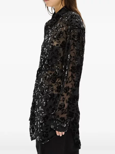 Cămașă Ann Demeulemeester cu model floral negru