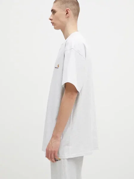 T-shirt Carhartt WIP S/S American Script T-Shirt UNISEX Ash Heather S siva