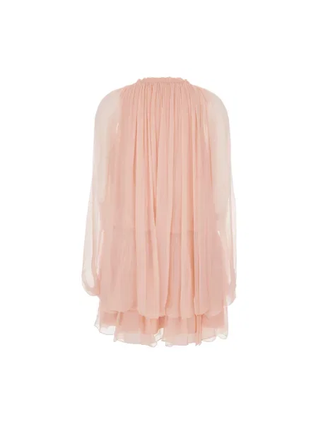 Lniana sukienka mini Chloe różowa