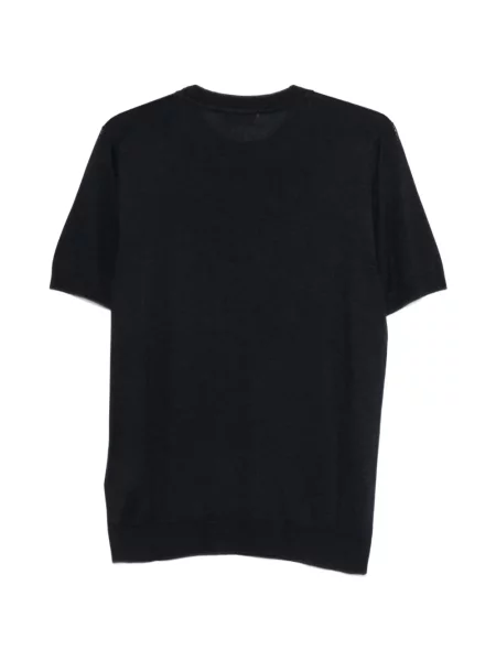 Tricou Lardini tricotate scurt albastru