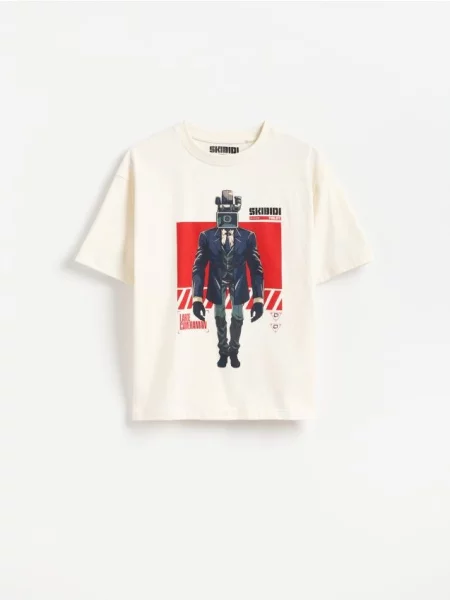 Reserved Tricou Skibidi Toilet deschis gri