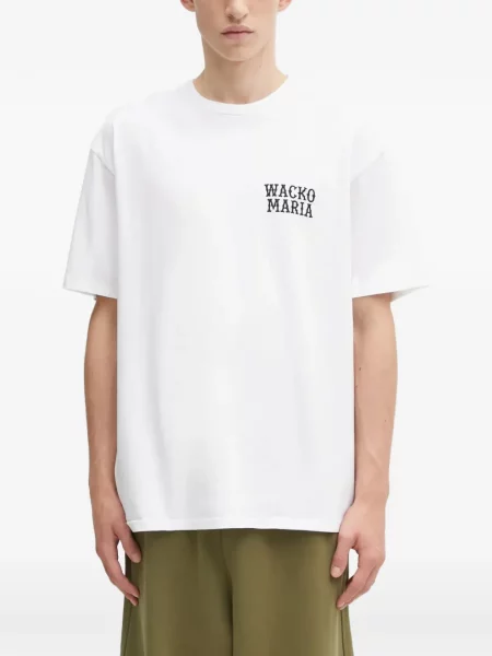 Tricou Wacko Maria tricotate cu imagine alb