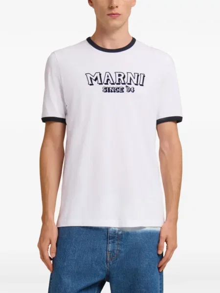 Tricou Marni cu decolteu rotund alb