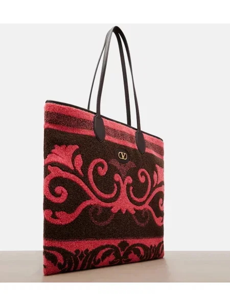 Froté shopper kabelka Valentino Garavani ružová
