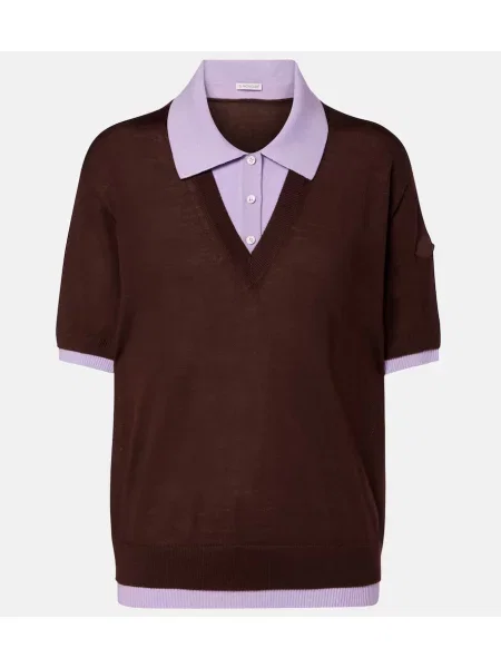 Polo Moncler de lână bordo