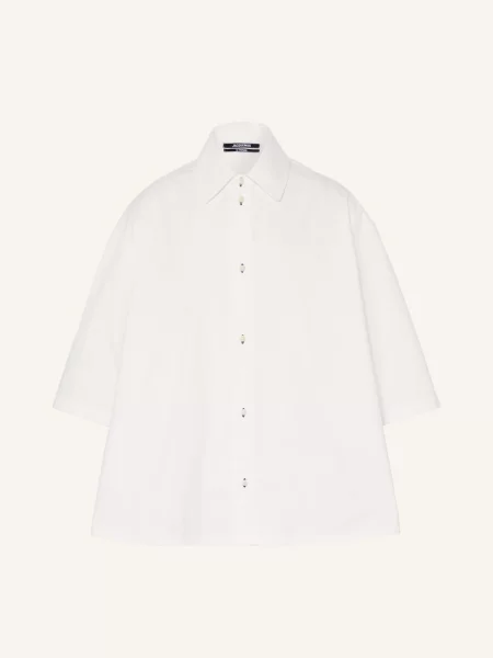 Jacquemus Koszula La Chemise Triangle Comfort Fit Z Rękawem weiss biała
