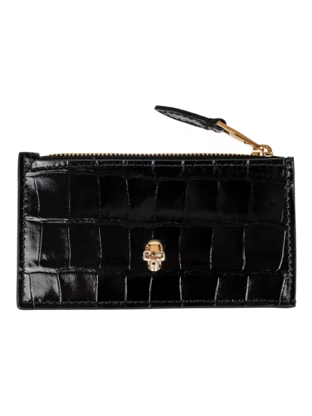 Portfel Alexander Mcqueen skórzany czarny