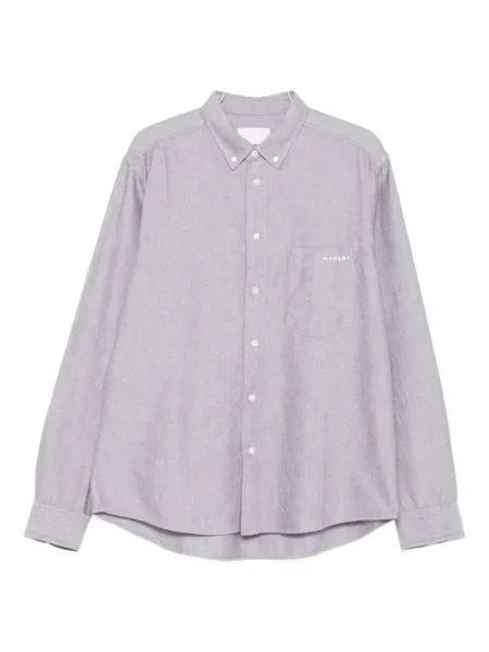 Košile Marant s výšivkou šedá