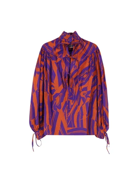 Wielobarwność bluzka Dries Van Noten z falbankami