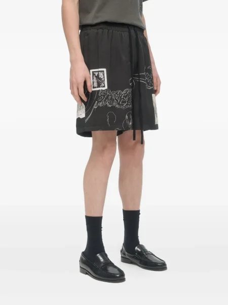 Pantaloni scurți Domrebel cu imagine negru