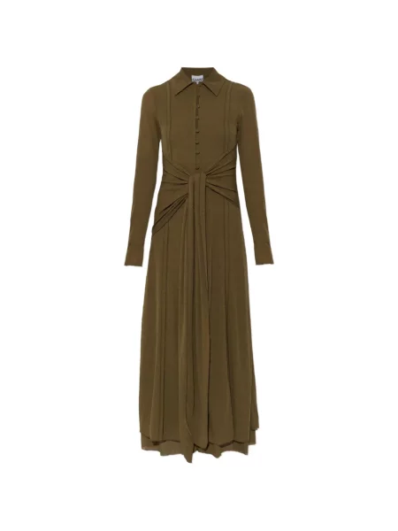 Rochie maxi Ganni cu legături verde