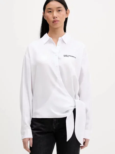 Karl Lagerfeld Jeans koszula relaxed z kołnierzykiem klasycznym biały