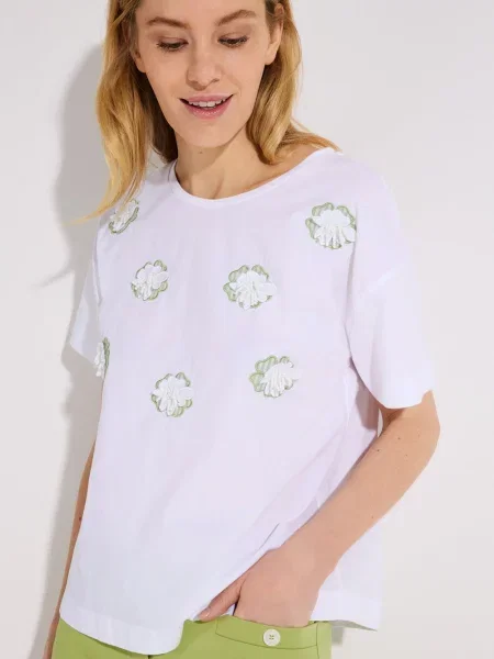 More & More Koszulka Kobiety biały|zielony wzorzysty 36 biała