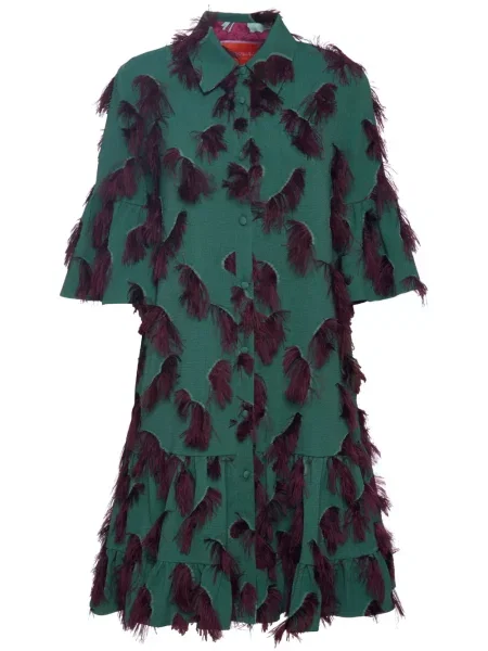 Rochie La Doublej cu franjuri verde