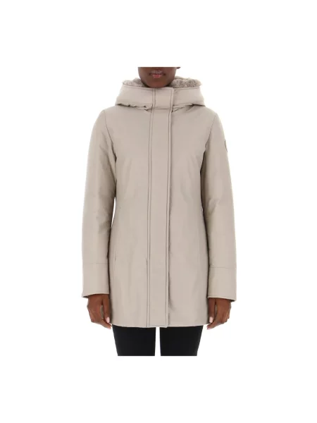 Parka Woolrich z kapturem beżowa